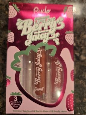 Berry Juicy Lip Gloss Set - Pink , Nude And  Clear Shimmer